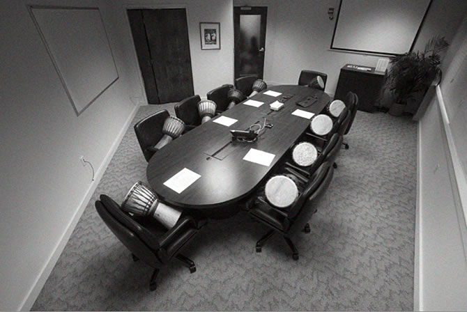 Conference Room, Providence, RI, site of Investors’ Drum Circle workshop, 1-14-13. Photo: Shirin Adhami